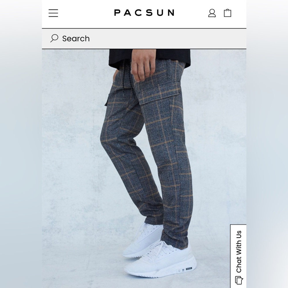 PacSun Plaid Slim Cargo Pants size XL NWT